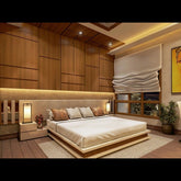 Trueliving Luxurious Panel Dark bed Laminated Finish & PU Finish 6Ft *6Ft *1Ft